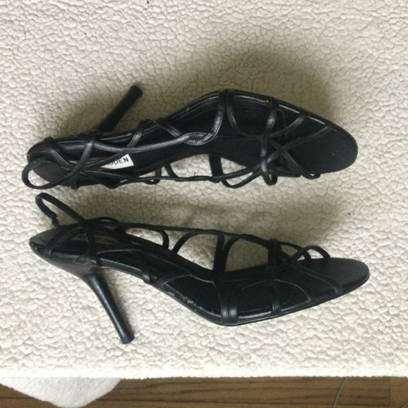 Steve Madden Danzel Birdcage Pump Black Leather - Sz 8 - Picture 2 of 15